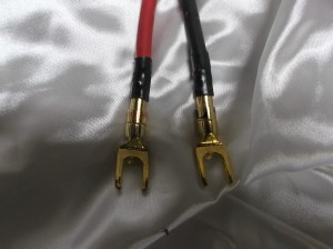 PURE AUDIO PLATINUM SPEAKER CABLE gold plated banana plugs or spade connectors