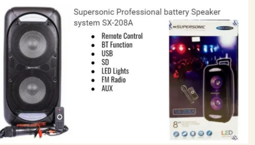 Supersonic Professional battery Speaker system SX-208A