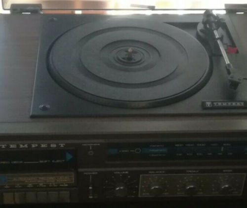 Original HiFi Stereo System, TurnTable, Radio, Cassette Tape deck plus Two Big Speakers